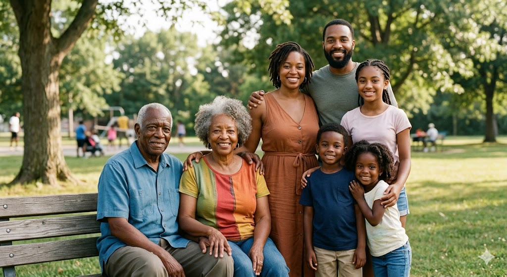 colorful photo of a family